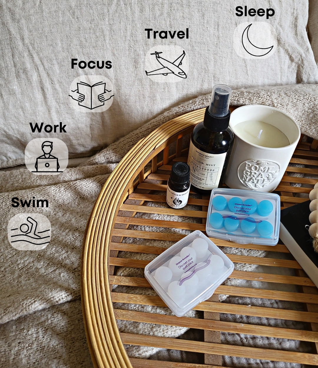 Silicone Ear Plugs Reusable 5 x Blue, Premium Waterproof Noise Cancelling Ear Plugs, Disposable Wax Earplugs for Sleeping, Ear Defenders Travel, Snoring, Swimming, Adults, Kid