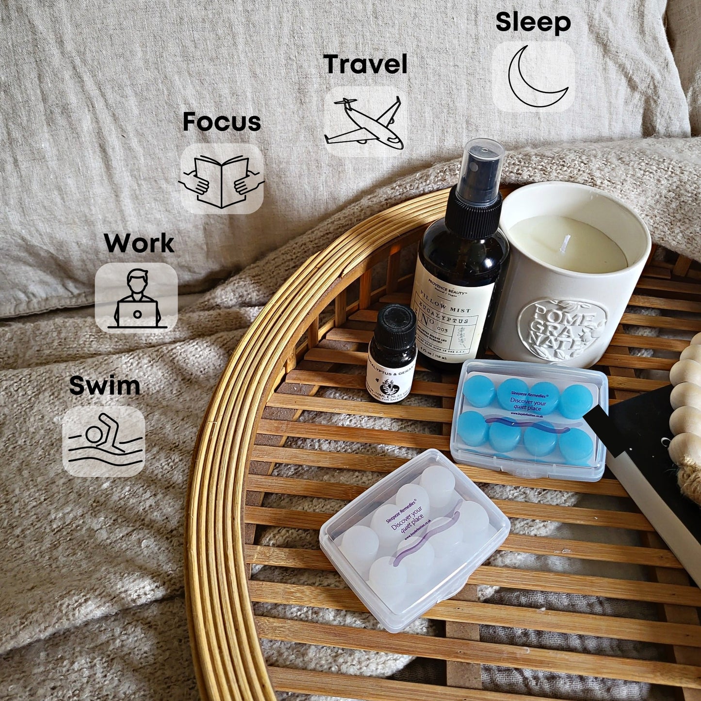 Silicone Ear Plugs Reusable 5 x Blue, Premium Waterproof Noise Cancelling Ear Plugs, Disposable Wax Earplugs for Sleeping, Ear Defenders Travel, Snoring, Swimming, Adults, Kid