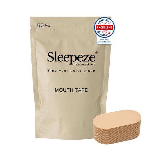 Sleepeze Remedies Mouthtape 60 pack, Beige Fabric Anti Snore Mouth Strips for Sleeping, Anti Snoring Tapes, Sleep Strip for Sleeping, Snoring Aid for Women and Men, Improves Nose Breathing, Sleep Tape