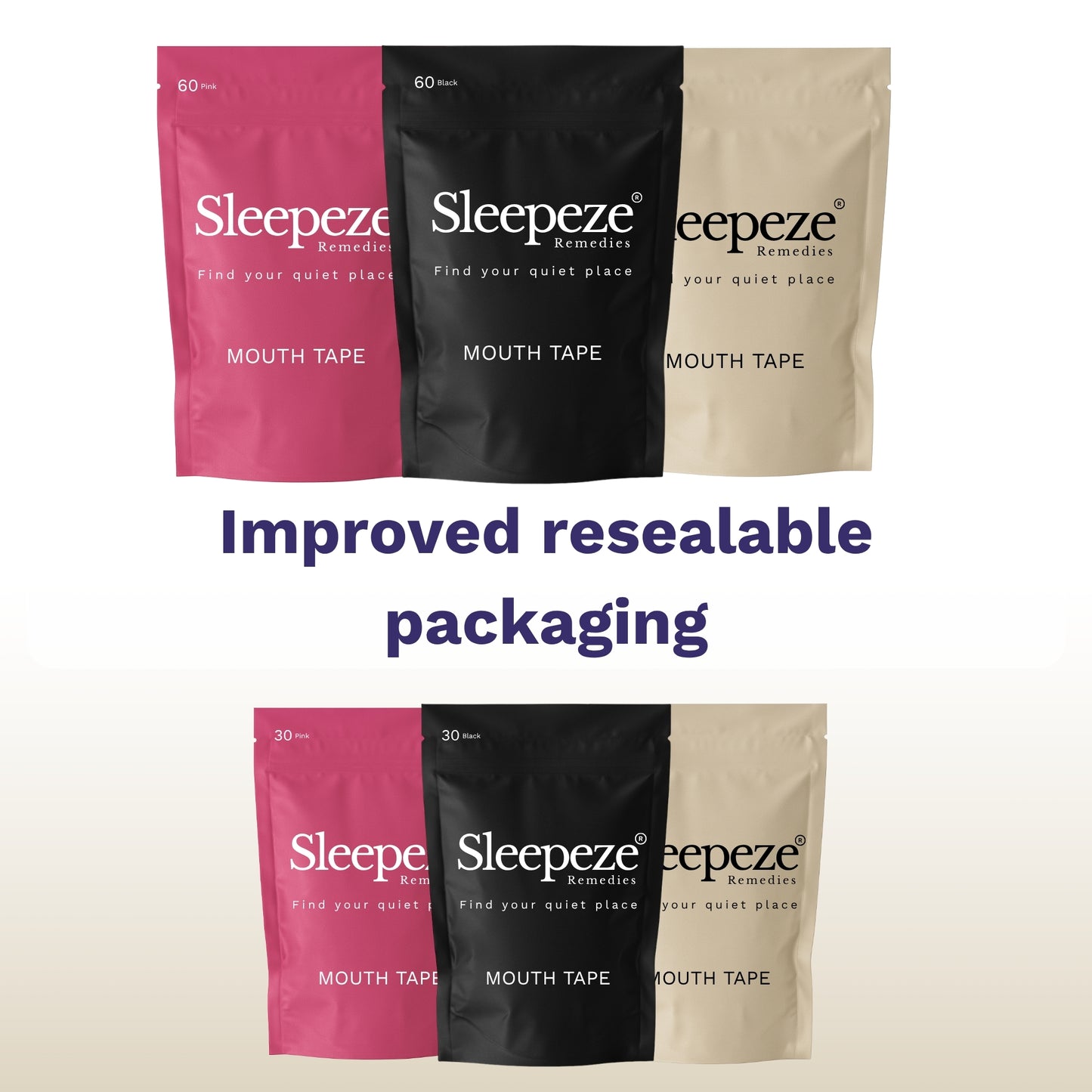 Mouthtape 60 Pack, Pink Fabric Anti Snore Mouth Strips for Sleeping, Anti Snoring Tapes, Sleep Strip for Sleeping, Snoring Aid for Women and Men, Improves Nose Breathing, Sleep Tape